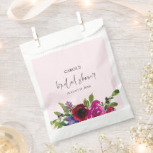 Bolsas de Favor Floral de Acuarela Rosa Suave