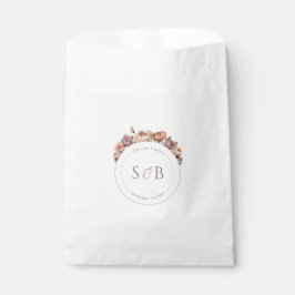 Bolsas de Favor Floral Neutrales Boho con Monogram