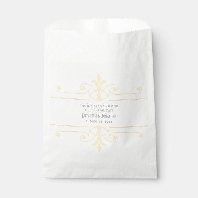 Bolsas de Favor Ornamentales Amarillo v2 Fancy (Anverso)