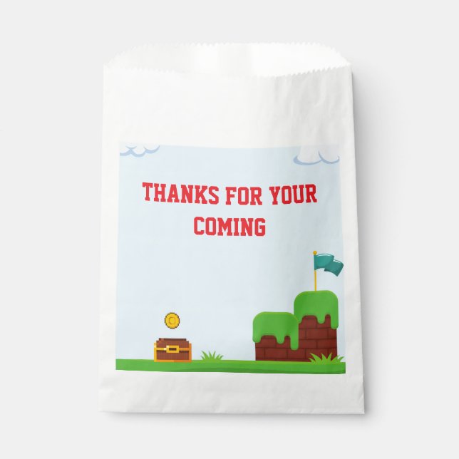 Bolsas de Favor para Fiesta de Cumpleaños de Video (Anverso)