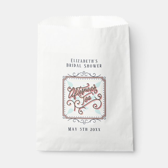 Bolsas de Favor para Té de la Tarde Caprichosas (Anverso)