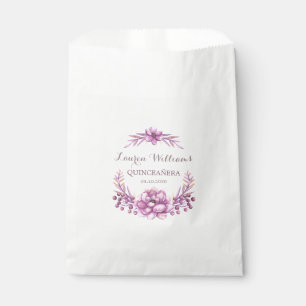 Bolsas de Favor Quinceanera de la guirnalda morada