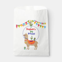 bolsas de favores de cumpleaños de llama Cactus