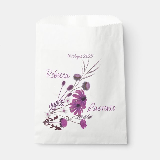 Bolsas de favores de flores silvestres de cielo de (Anverso)