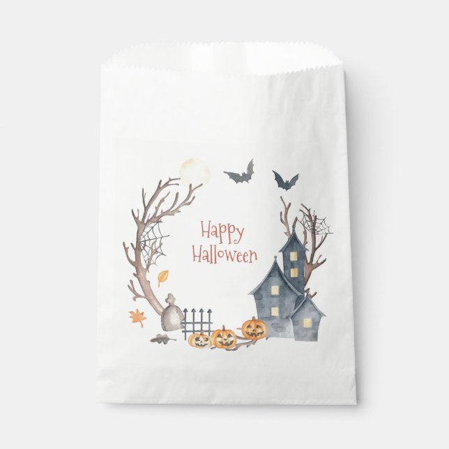 Bolsas de Favores de Halloween Feliz (Anverso)