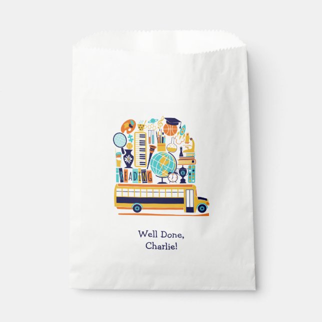 bolsas de favores de la escuela de texto personali (Anverso)