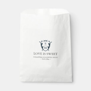 Bolsas de favorita de boda Monograma Azul de la Ma