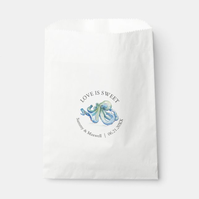 Bolsas de favoritas de bodas en la playa Octopus c (Anverso)
