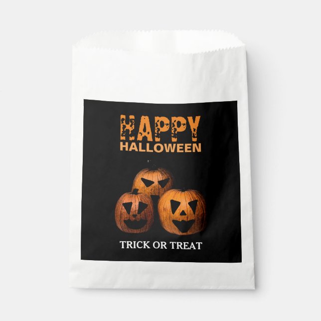 Bolsas de favoritos de calabaza de Halloween (Anverso)