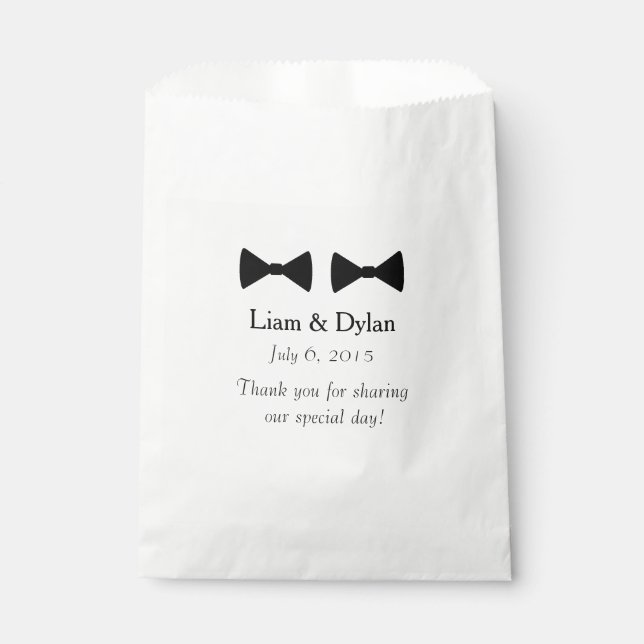 Bolsas de favoritos personalizadas "Double Bow Tie (Anverso)