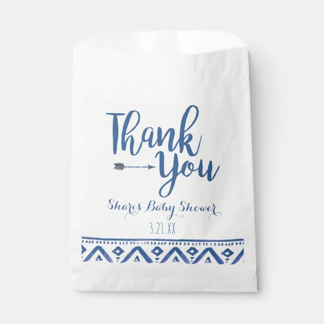 Bolsas de favoritos tribales de Baby Shower (Anverso)