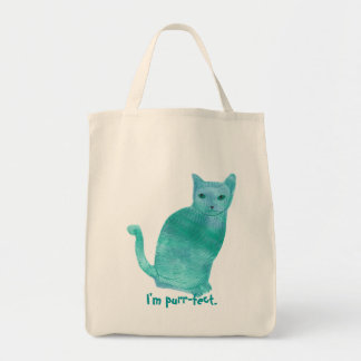 Bolsas de gato con abstracto verde azul purrfecto