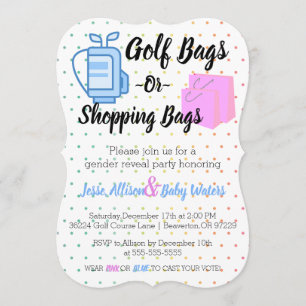 Bolsas de golf o bolsas de compras Invitación a re
