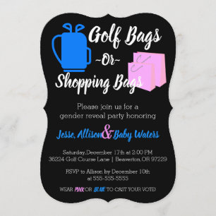 Bolsas de golf o bolsas de compras Invitación a re