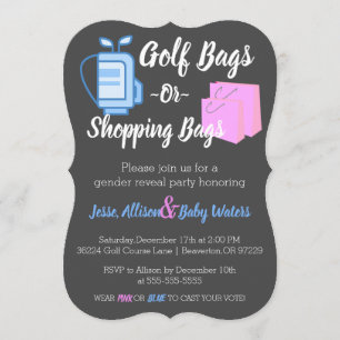 Bolsas de golf o bolsas de compras Invitación a re