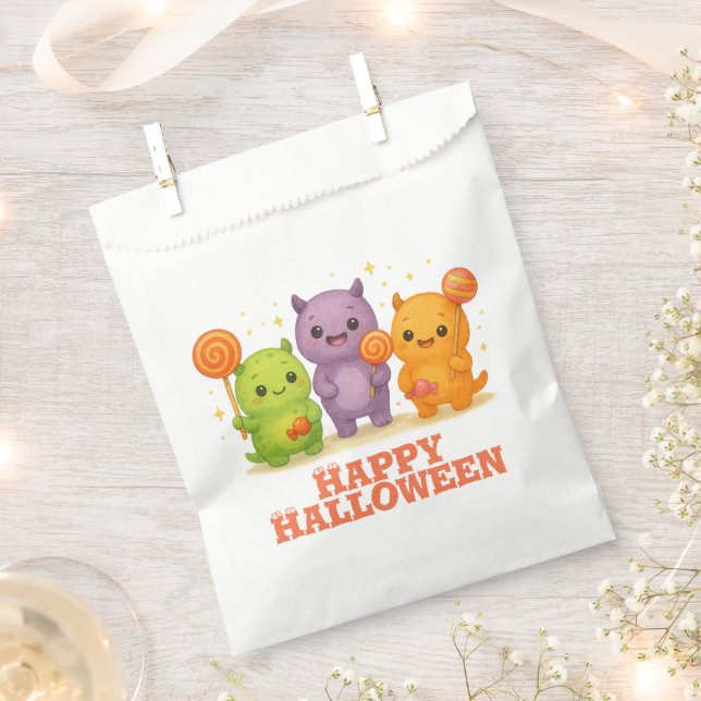Bolsas de Halloween de Kawaii Monsters & Lollipops (Cortado)