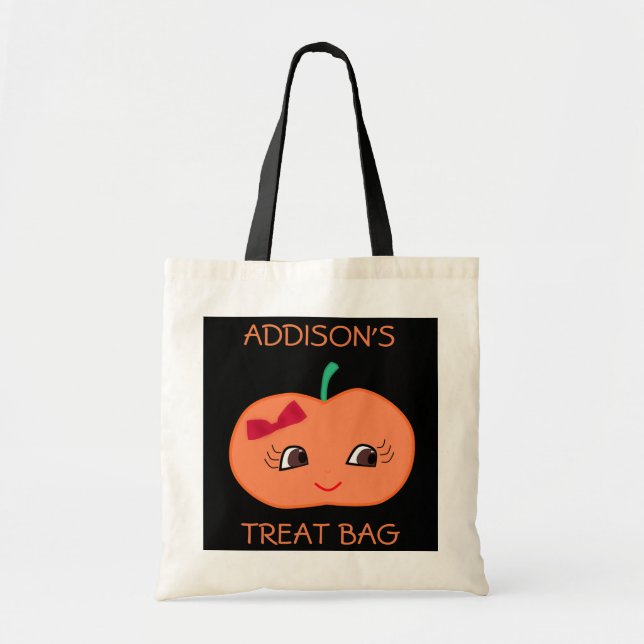 Bolsas De Halloween Personalizadas Con Calabaza (Frente)