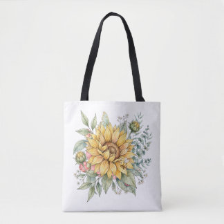 Bolsas de jardín de acuarela de girasol abeja melí
