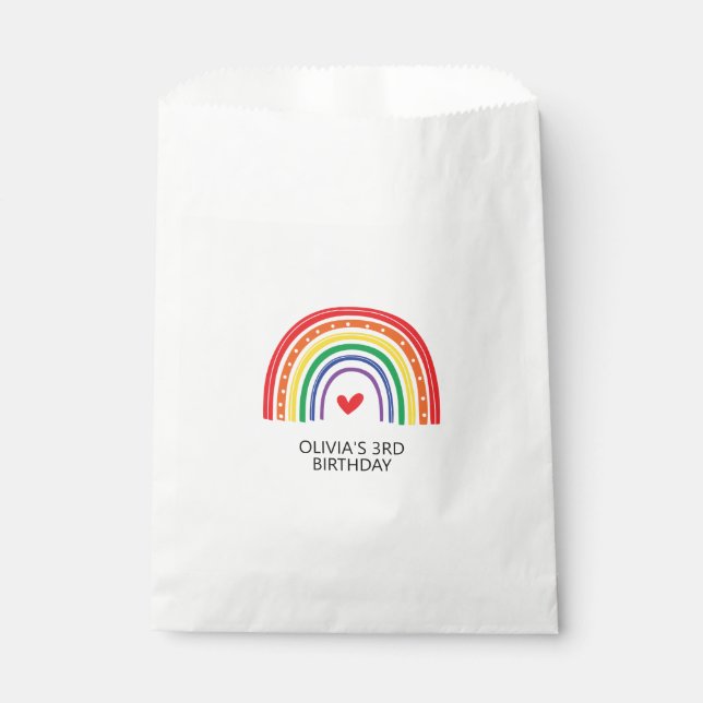 Bolsas de la fiesta de cumpleaños del arcoiris y l (Anverso)