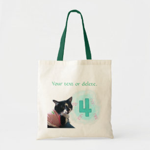 Bolsas de lienzo de cuatro cumpleaños de edad para