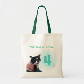 Bolsas de lienzo de cuatro cumpleaños de edad para