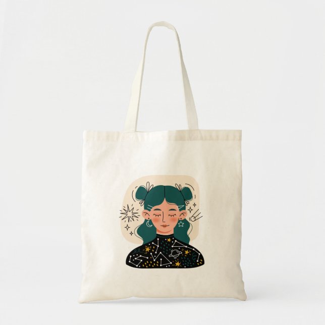 Bolsas de mano con diseño de chica dormida (Frente)