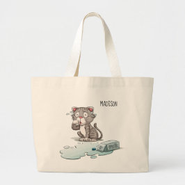 Bolsas de mano con nombre personalizado de gato ll