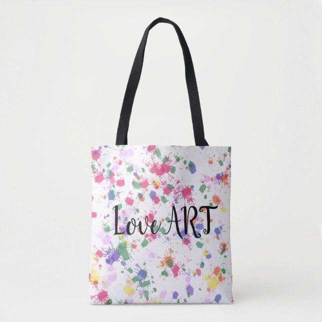 Bolsas de mano con salpicaduras de pintura de colo (Anverso)