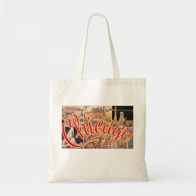 Bolsas de mano con saludos desde Chicago (Frente)