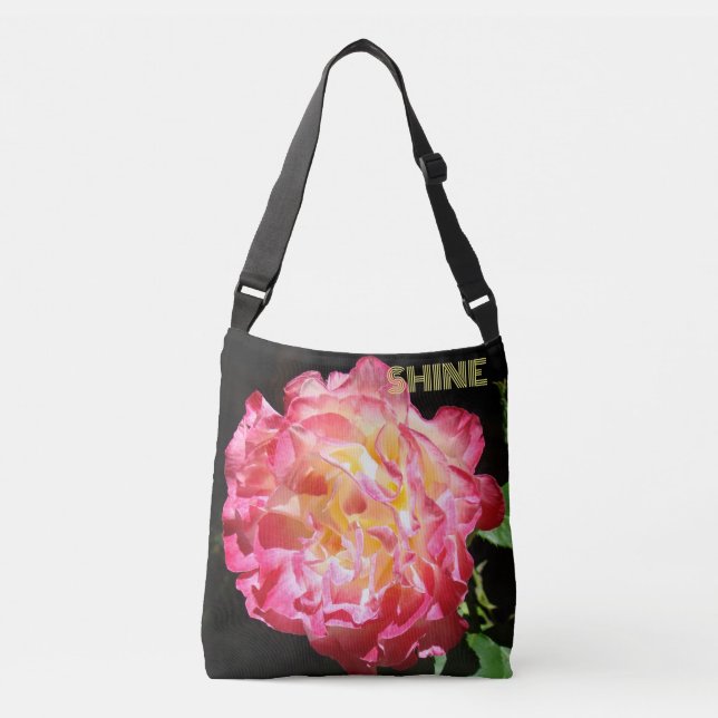 Bolsas de mano de flores de rosa brillantes regalo (Anverso)