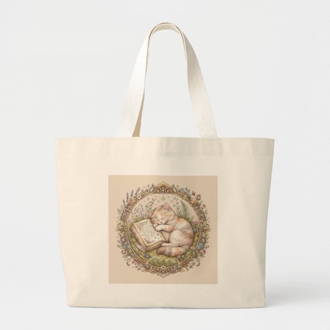 Bolsas de mano de gato dormilón lindo (Frente)