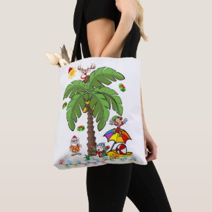 Bolsas de mano Feliz Navidad Papá Noel Playa