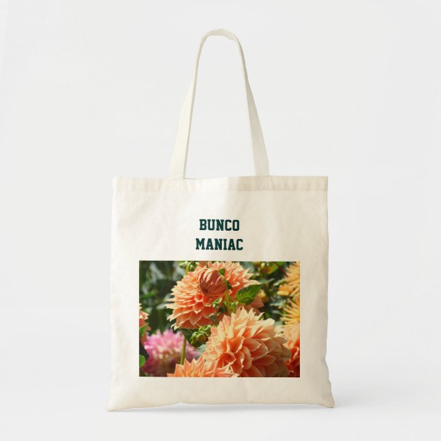 Bolsas de mano para maniáticos de Bunco flores de  (Frente)
