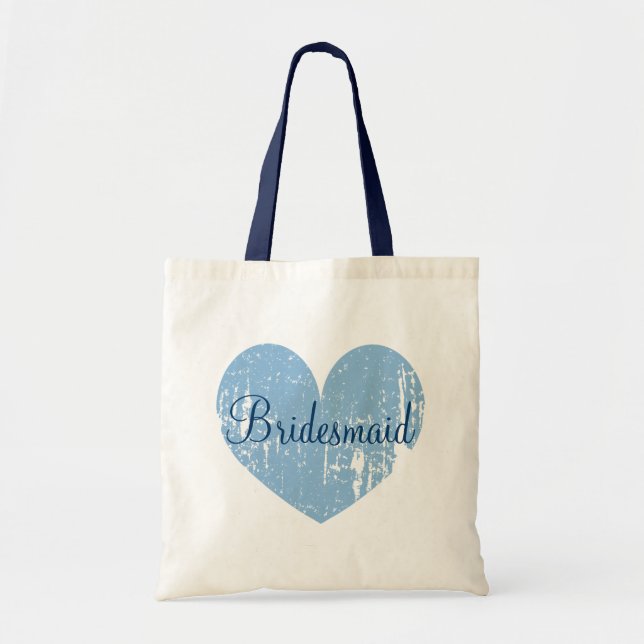 Bolsas de mano personalizadas de corazón azul mari (Frente)