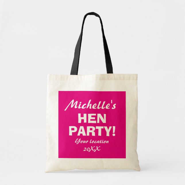 Bolsas de mano personalizadas de neón rosa para no (Frente)