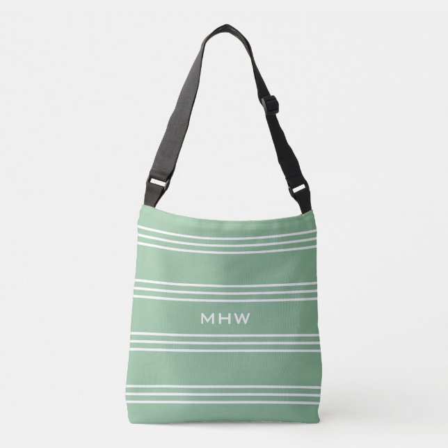 Bolsas de monograma de Moss Green personalizado (Anverso)