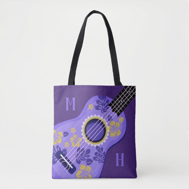 Bolsas de monograma de Ukulele personalizado (Anverso)