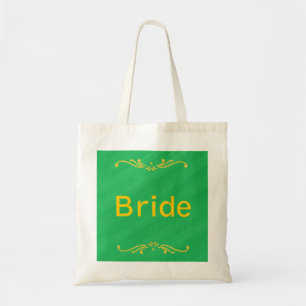 Bolsas de novias verdes de la flor amarilla de Lis
