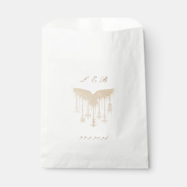 Bolsas de papel blancas para favores de boda Vikin (Anverso)