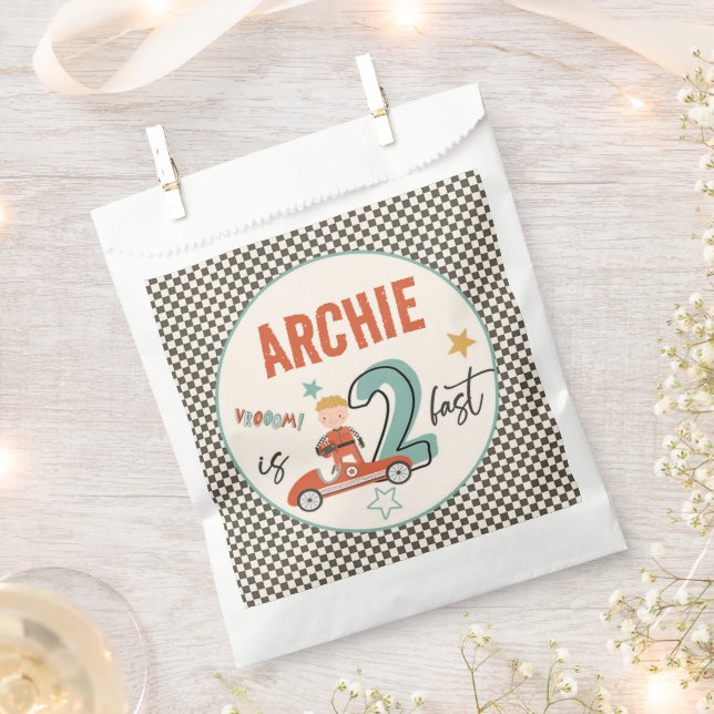 Bolsas de papel con temas de autos de carrera favo (Cortado)