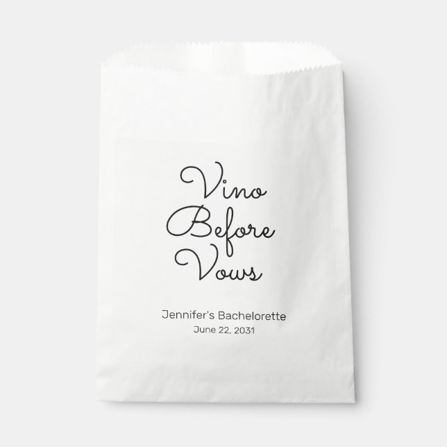 Bolsas de papel de favor de despedida de soltera V (Anverso)