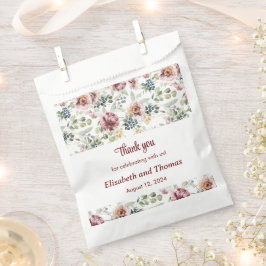 Bolsas de papel de flores románticas vintage para