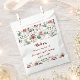 Bolsas de papel de flores románticas vintage para 