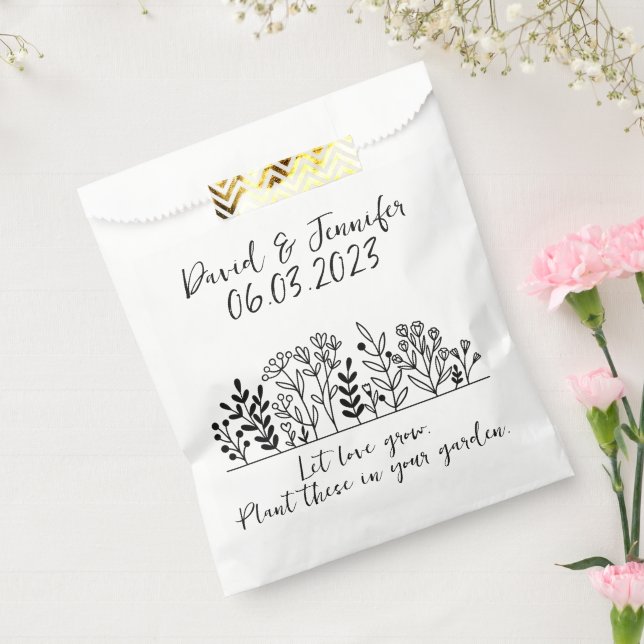 Bolsas de papel de semilla de boda de jardín flora (Sellado)