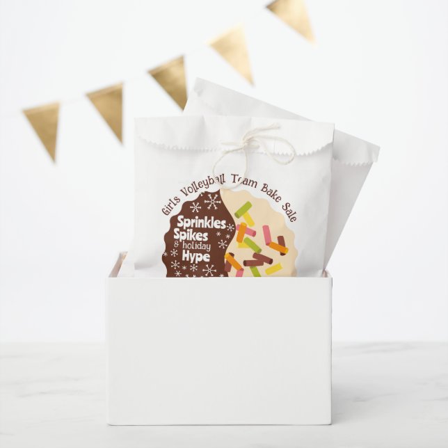Bolsas de papel editables para venta de repostería (Fiesta)