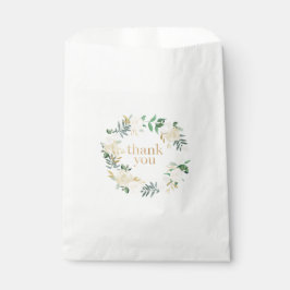 Bolsas de papel favoritas de bodas con flores blan