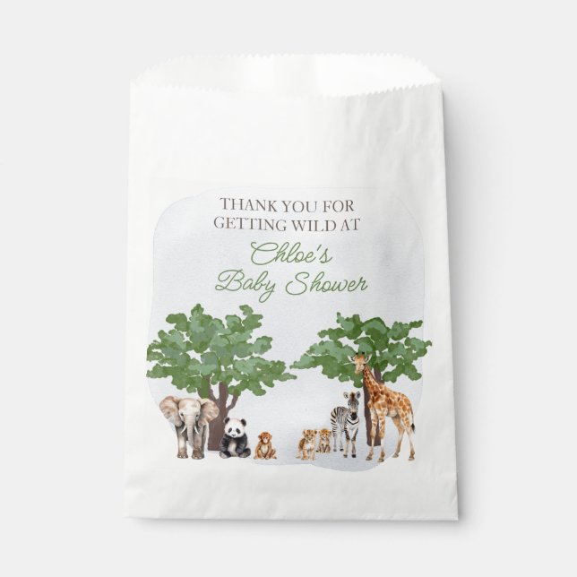 Bolsas de personalizado Wild One Animal Safari Ani (Anverso)