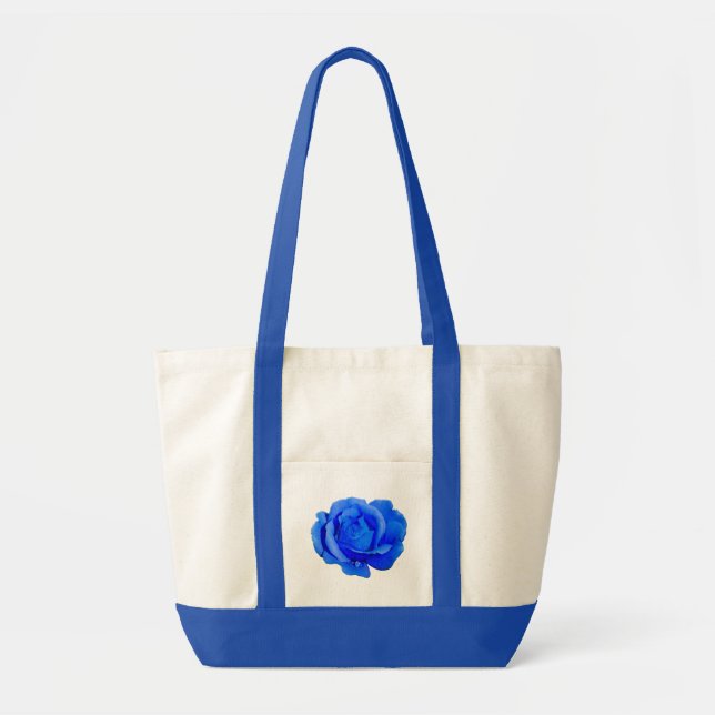 Bolsas de playa de Rosa azul Rosa Flor Tote Bag (Frente)
