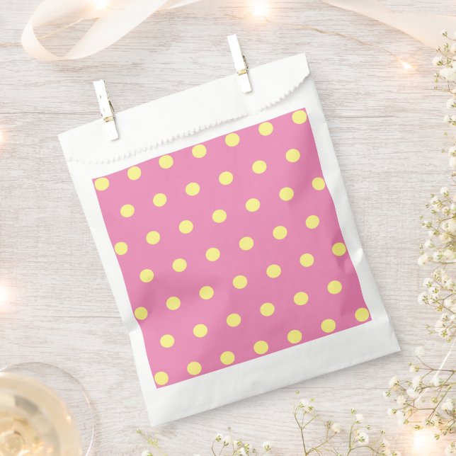 Bolsas de Polka Dot Favor (amarillo rosa y suave) (Cortado)