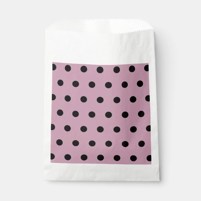 Bolsas de Polka Dot Favor (Rosa y Negro) (Anverso)